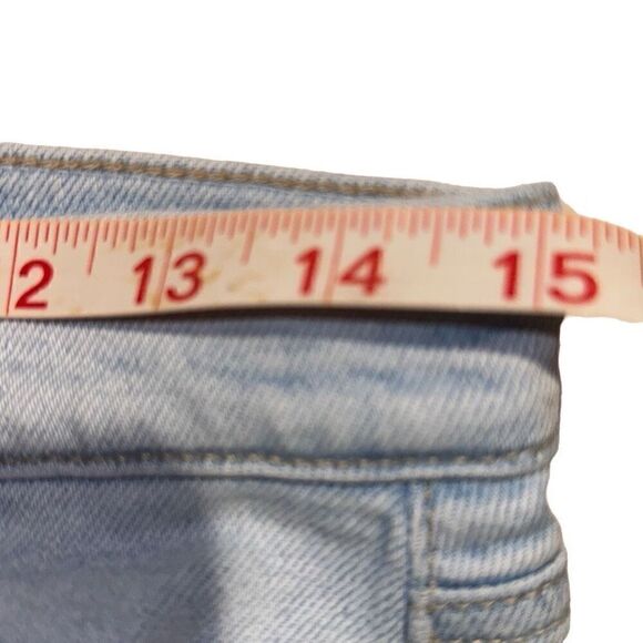 LOFT Ladies Size 28P Light Wash Distressed High Waist Raw Hem Skinny Ankle Jeans - Picture 13 of 14